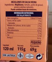 Mejillones en salsa de vieira - Informació nutricional - es