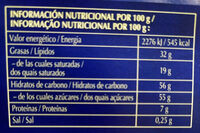 Chocolate con leche - Informació nutricional - es