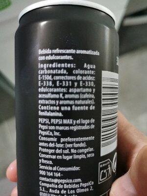 Pepsi Max - Ingredients - es