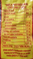 Lentejas tipo Lanzarote - Informació nutricional - es