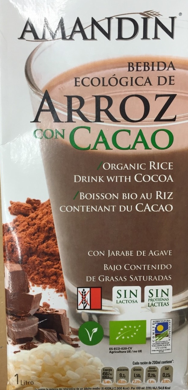 Bebida ecológica de arroz con cacao - Producte - es