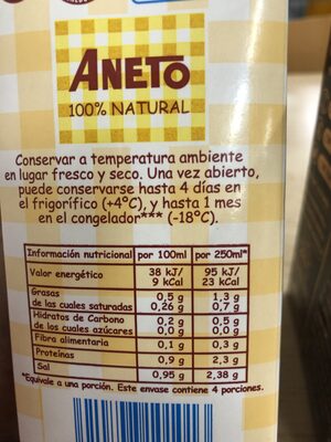 Caldo de jamón 100% natural envase 1 l - Informació nutricional - es
