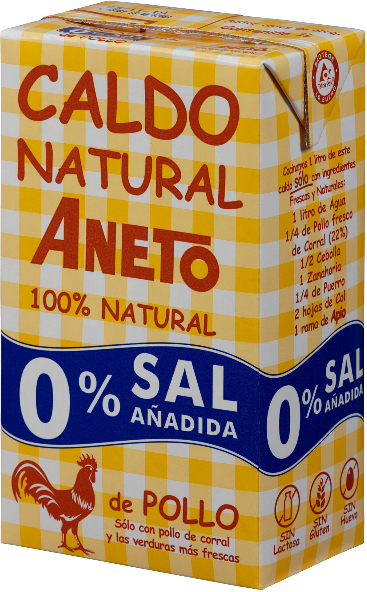 Caldo de pollo natural 0% sal añadida envase 1 l - Producte - es