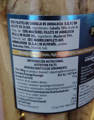 Caballa de Andalucía - Ingredients - es