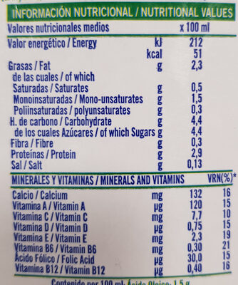 Leche de nueces omega 3 - Informació nutricional