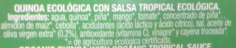 Quinoa ecológica con salsa tropical - Ingredients - es