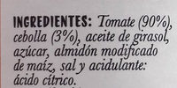 Sofrito de tomate - Ingredients - es