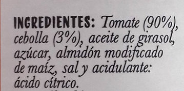 Sofrito de tomate - Ingredients - es