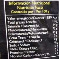 Aceite de oliva virgen extra - Informació nutricional - es