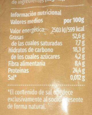 Cóctel sin sal - Informació nutricional - es