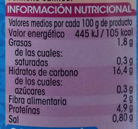 Garbanzos extra - Informació nutricional - es
