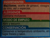 Mejillones de las rías gallegas en escabeche - Ingredients - es