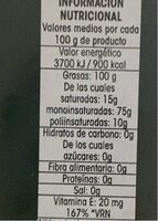 Aceite de oliva virgen extra - Informació nutricional - es