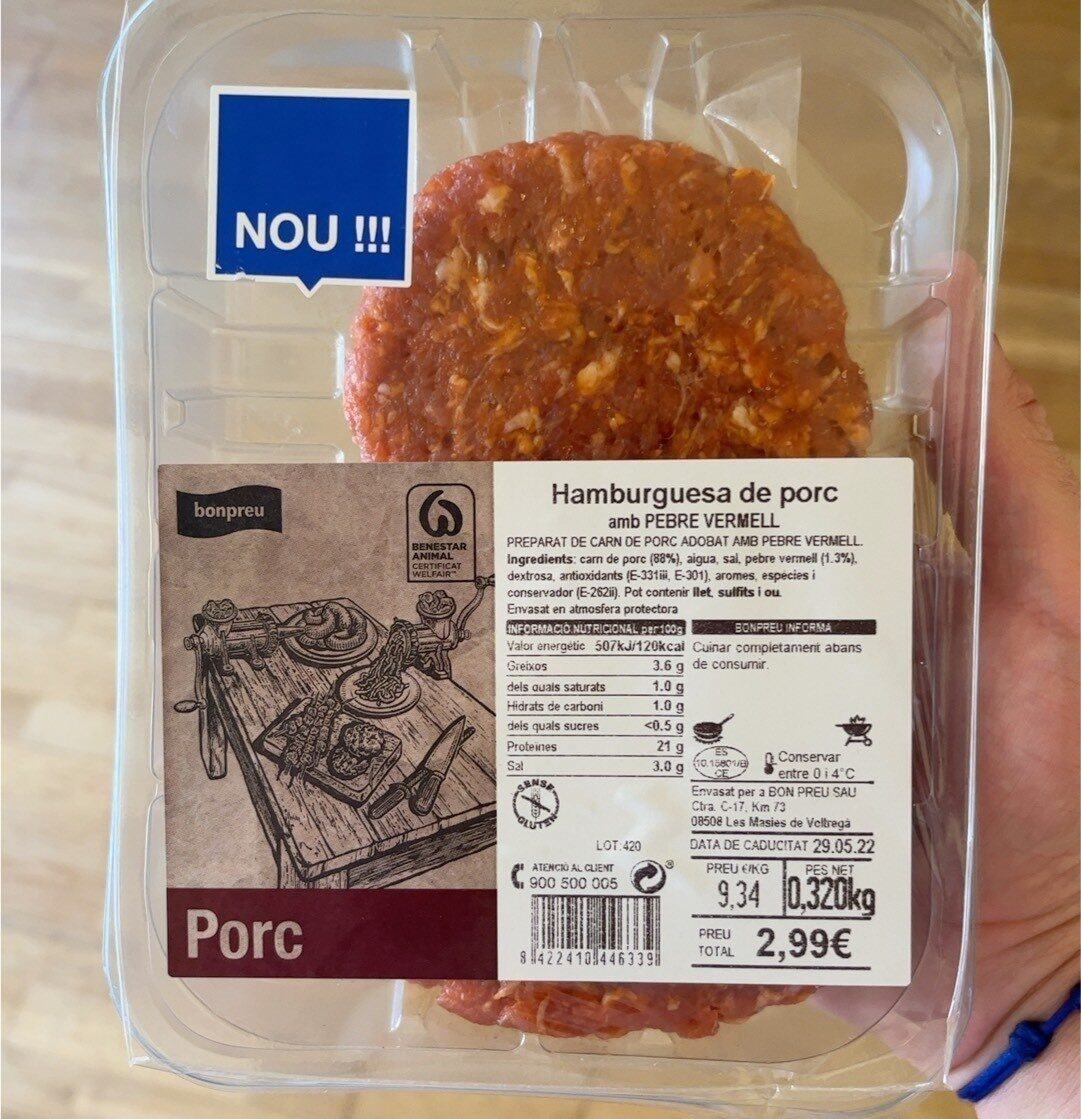 Hamburguesa de porc - Producte - es