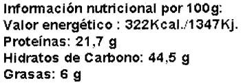 Harina de garbanzo - Informació nutricional - es