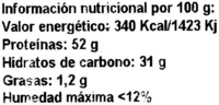 Soja Texturizada Gruesa - Informació nutricional - es