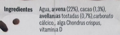 Bebida de choco avena - Ingredients - es