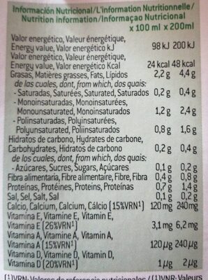 Bebida de almendros sin azúcar - Informació nutricional - fr