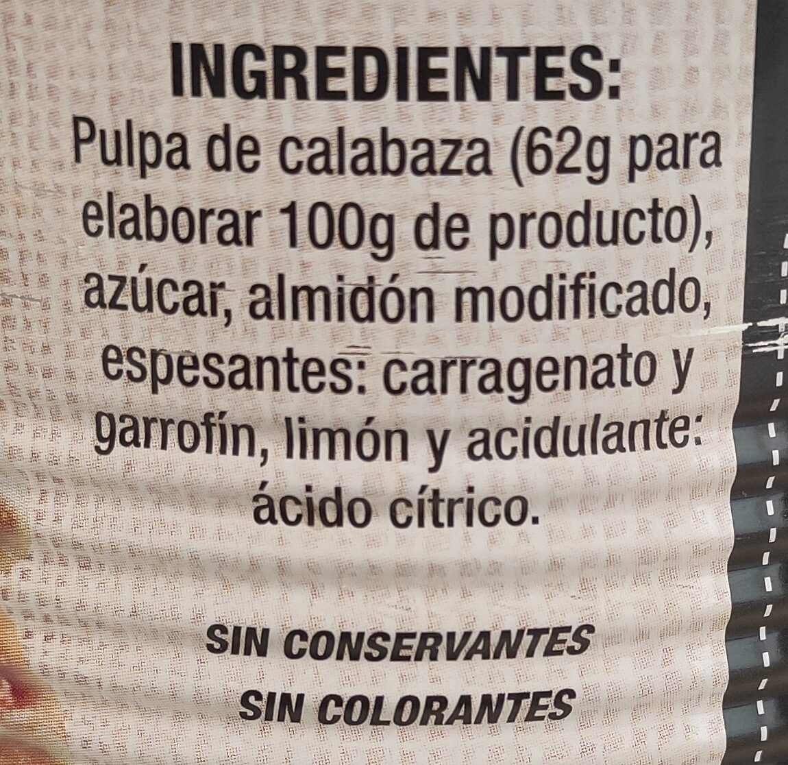 Cabello De Ángel. - Ingredients - es