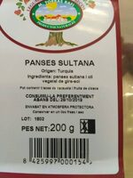 Panses sultana - Informació nutricional - es