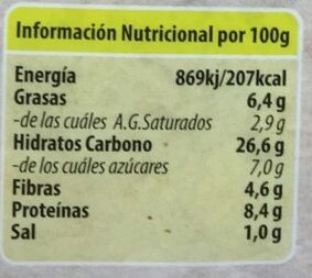 Escalopas vegetales de cereales integrales queso emmental y comte - Informació nutricional - es