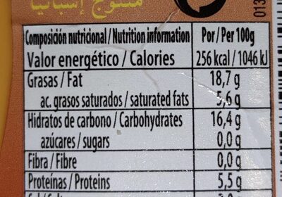 Salsa Cheese Dip - Informació nutricional - es