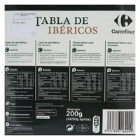 Tabla ibéricos (paleta+lomo+chorizo+salchichón) - Informació nutricional - es
