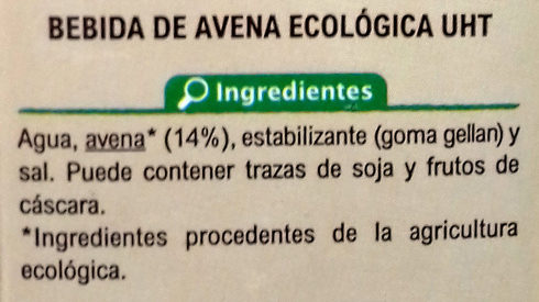 Bebida avena - Ingredients - es