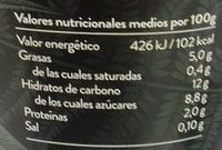 Begetal de almendra con vainilla - Informació nutricional - es