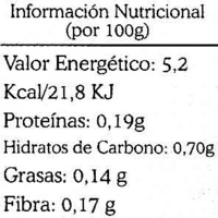 Caldo de verduras - Informació nutricional - es