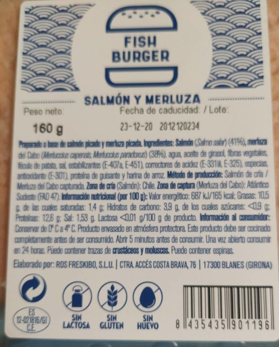 Hamburguesas de salmón y merluza - Informació nutricional - es