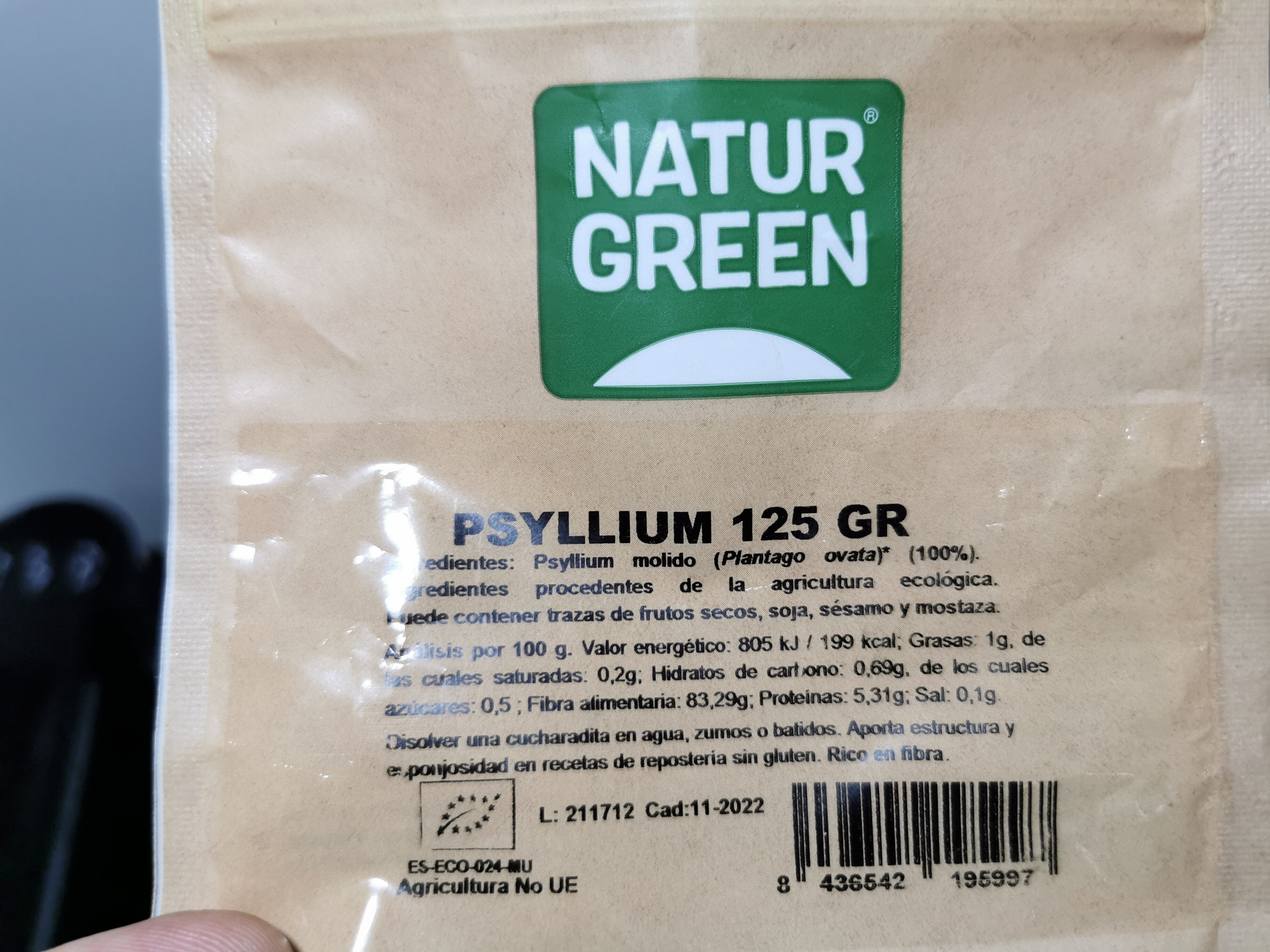 Psillyum Natur Green - Ingredients - es