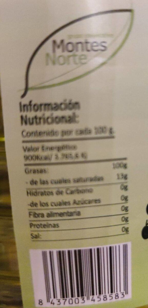 Aceite de oliva - Informació nutricional - es