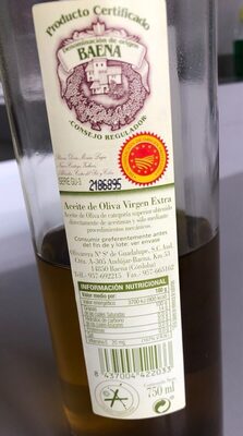 Aceite de oliva virgen extra - Informació nutricional