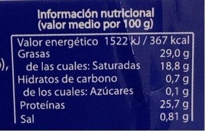Queso graso - San Simón da Costa - Informació nutricional - es