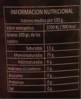 Aceite Mendia - Informació nutricional - fr