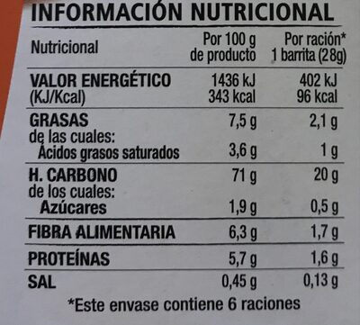Barritas - Informació nutricional - es
