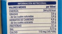 Leche Entera - Informació nutricional - es