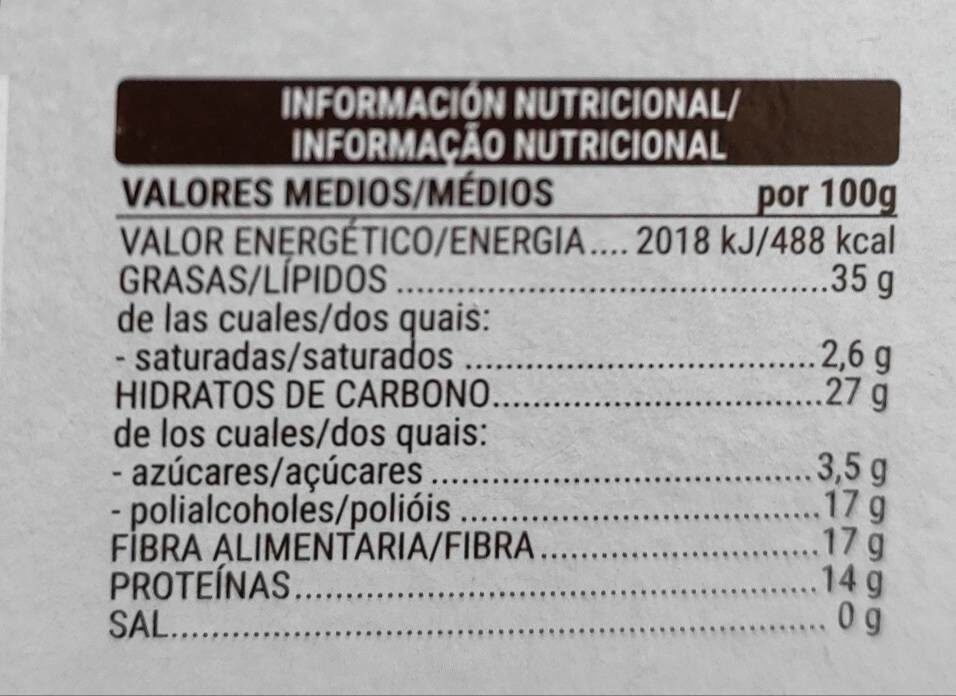 Turron Crema Almendras - Informació nutricional - es
