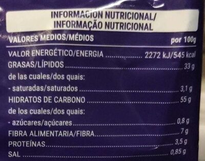 Patatinas - Informació nutricional - es