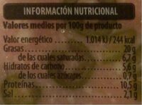 Mortadela con aceitunas - Informació nutricional - es