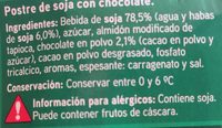 Postre de soja con chocolate - Ingredients - es