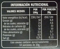 Praliné de tres chocolates - Informació nutricional - es