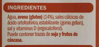 Bebida de Avena - Ingredients - es