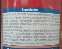 aceitunas rellenas de pimiento - Ingredients - fr