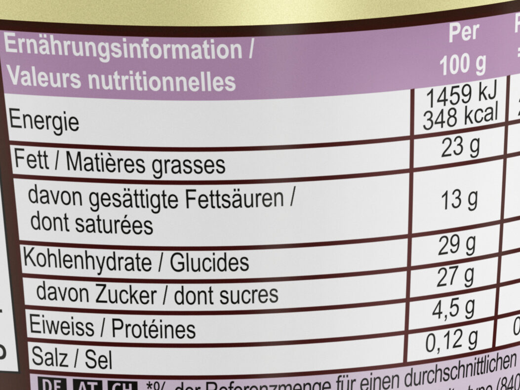 Praliné Chocolate & Hazelnut - Informació nutricional - fr