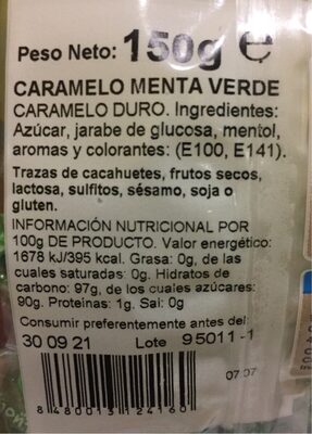 Caramelos - Informació nutricional - es